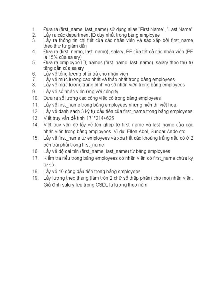 Basic SELECT Statement VN | PDF