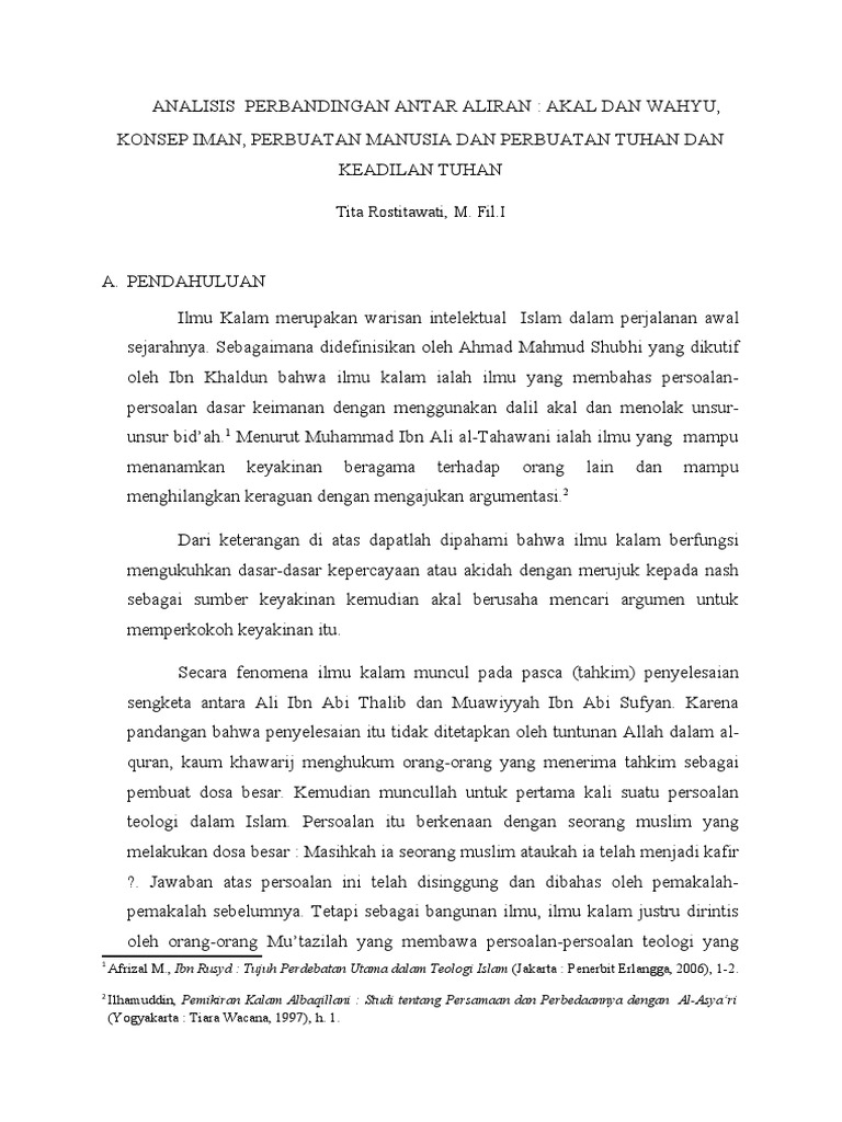 Analisis Perbandingan Antar Aliran Pdf