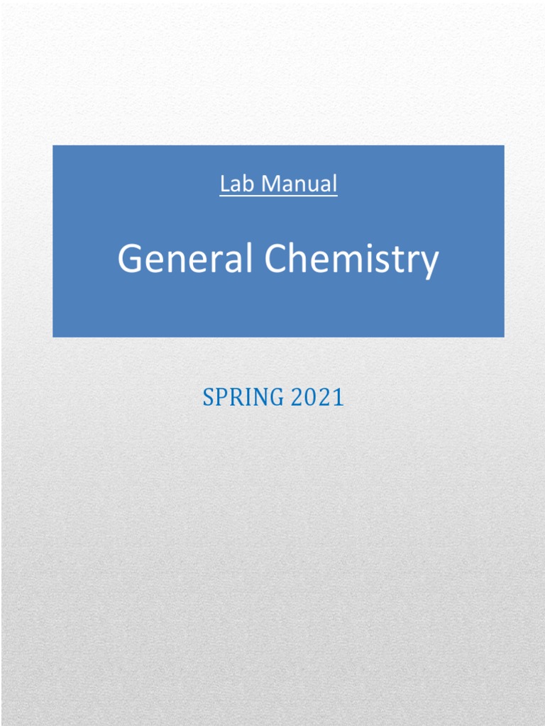 General Chemistry Lab Manual PDF Chemical Equilibrium Chemical