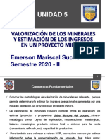 Unidad 5 Valorizacion de Los Minerales y Estimación de Los Ingresos de Un Proyecto Minero