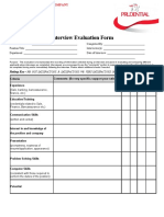 Interview Evaluation Form: Rating Key