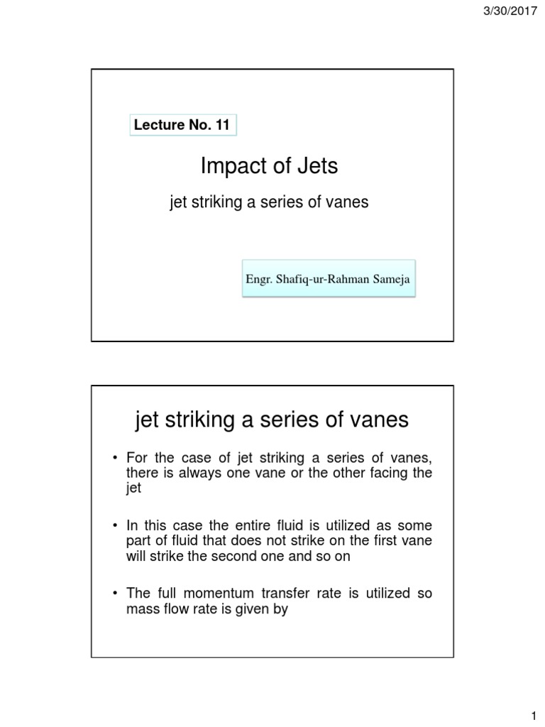 Jet Impact on Curved Vane Efficiency | PDF | Velocity | Euclidean Vector