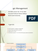 Strategic Management: Fall 2020 Lecture 18 0 4 Jan 2021 Associate Professor Nazlee Siddiqui North South University