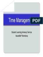 Time Management: Student Learning Advisory Service Valuemap Workshop