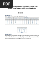 Lab # 01: Introduction To Basic Logic Gate Ic's On Digital Logic Trainer and Proteus Simulation in Lab