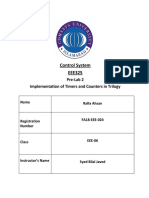 Control System EEE325: Pre-Lab 2 Implementation of Timers and Counters in Trilogy