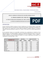 Datos Paro y Empleo Febrero 2011 Psoe de Almeria