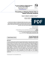 Reasons Preventing or Delaying Dental Visits in Taibah University Students
