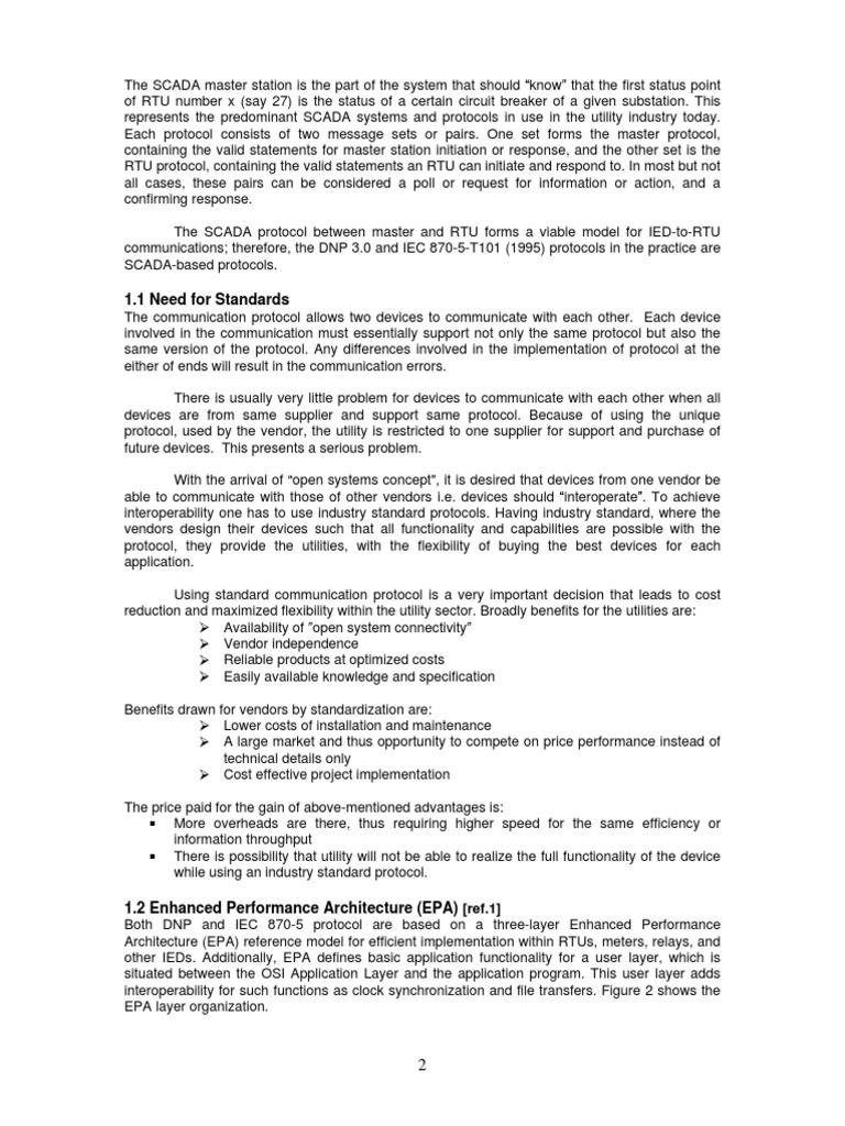 An Overview of SCADA Protocols for Communication Between Master