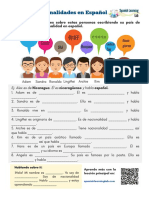 Countries Nationalities and Languages in Spanish Worksheet Paises y Nacionalidades Español Hoja de Trabajo