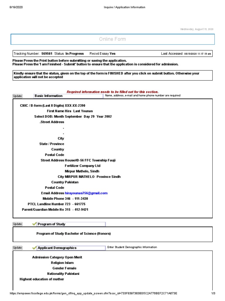 FC College Admission Application Guide | PDF | Sat | Gce Advanced Level ...