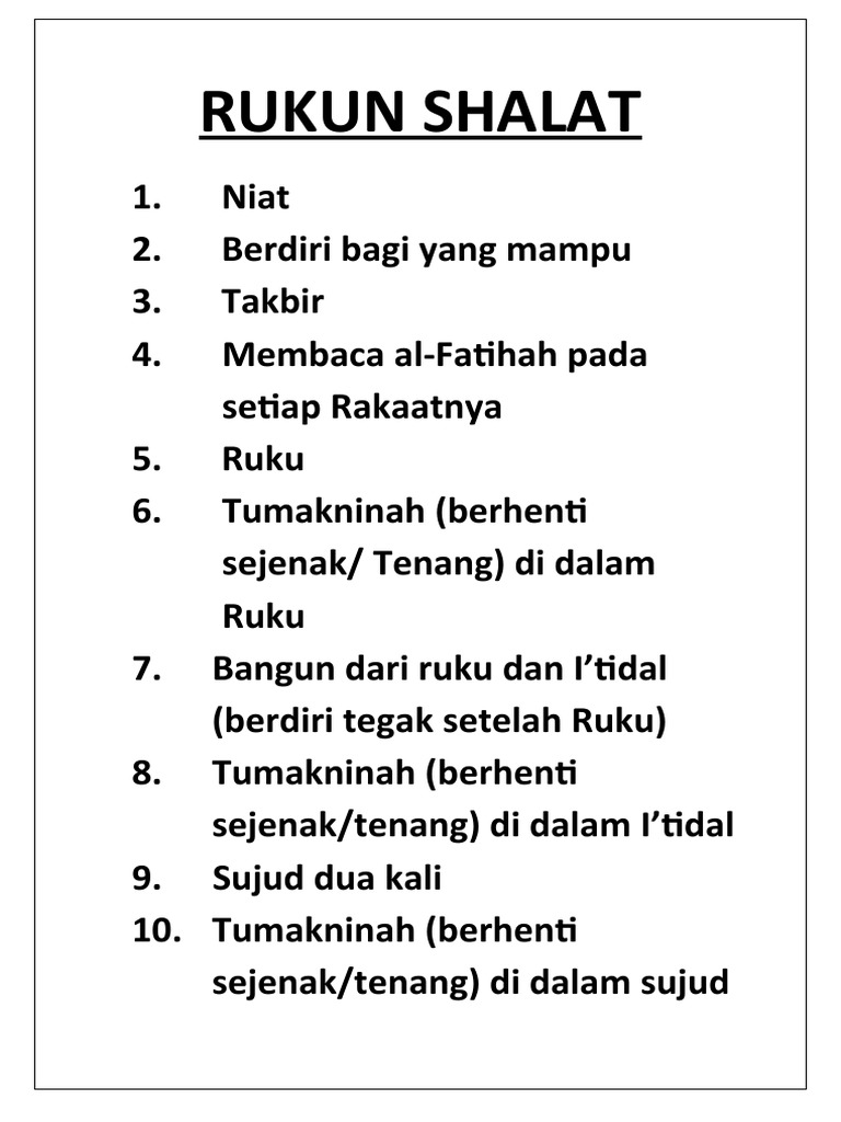 Rukun Shalat | PDF