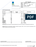 Hematology (CBC Profile) : Clinical Information/Comments