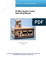 SC7620 Mini Sputter Coater Operating Manual: For Technical and Applications Advice Plus Our On-Line Shop For Spares and