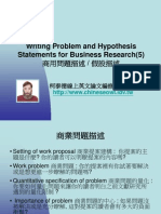 Writing Problem and Hypothesis Statements For Business Research