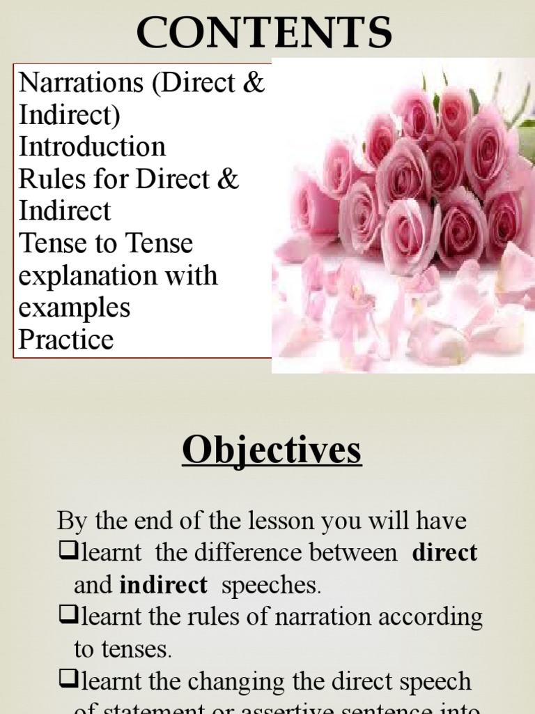 Narrations (Direct & Indirect) Rules For Direct & Indirect Tense To ...