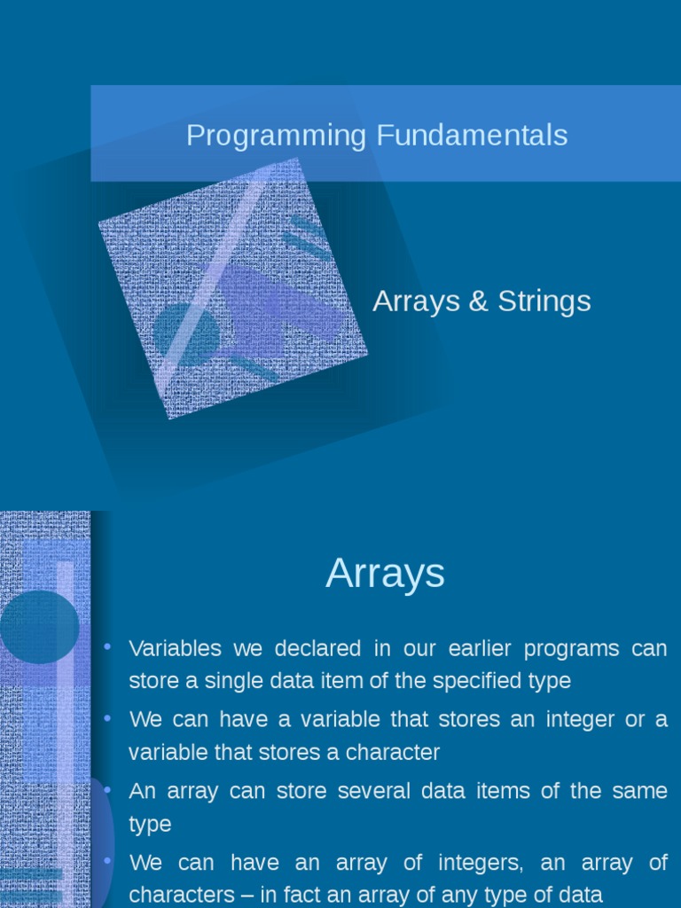 Programming Fundamentals: Arrays & Strings | PDF | Array Data Structure ...