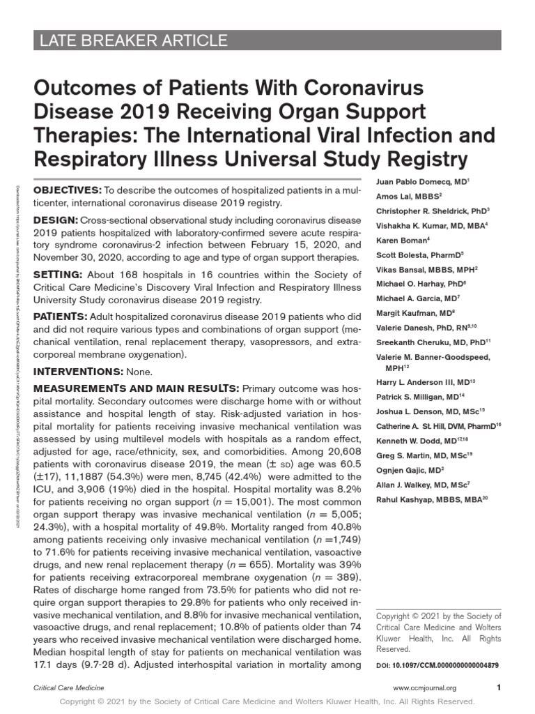 Outcomes of Patients With Coronavirus Disease 2019.95368 | PDF ...