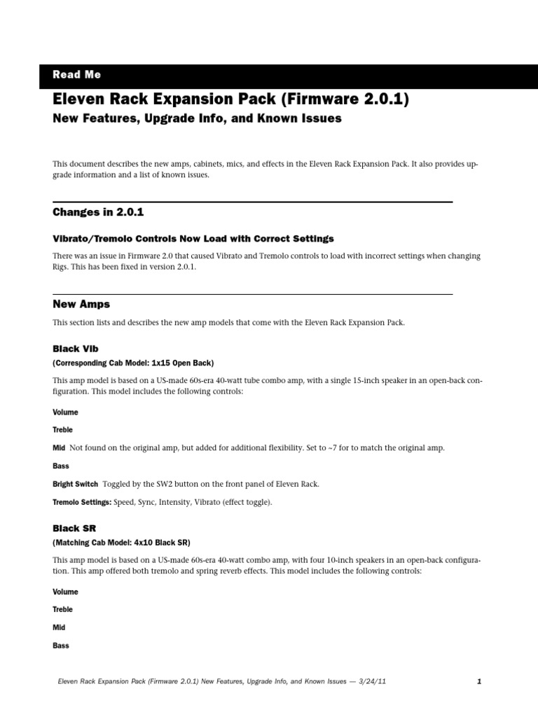 Eleven Rack Expansion Pack ReadMe 71080 | PDF | Equalization (Audio ...
