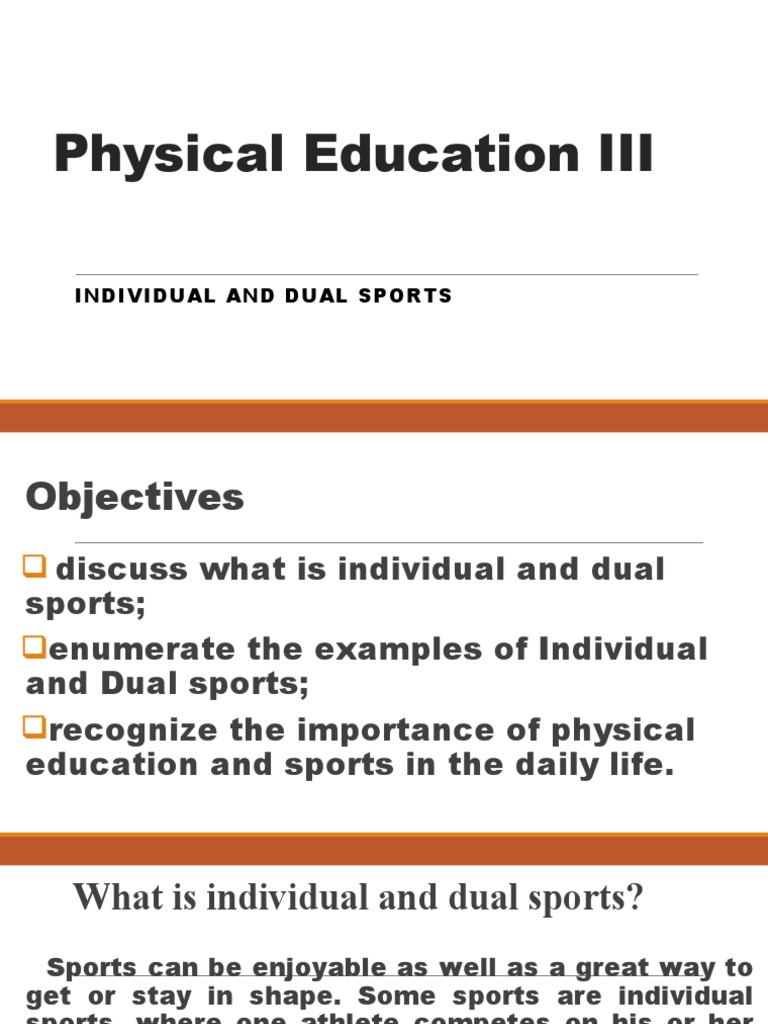 Individual and Dual Sports Overview | PDF | Athlete | Sports