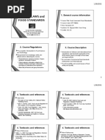 Food Laws and Food Standards: 1. General Course Information