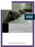 CNDH Informe Especial Sobre Secuestro de Migrantes