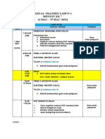 JADUAL TRANSISI TAHUN 1 1-5 mac 2021