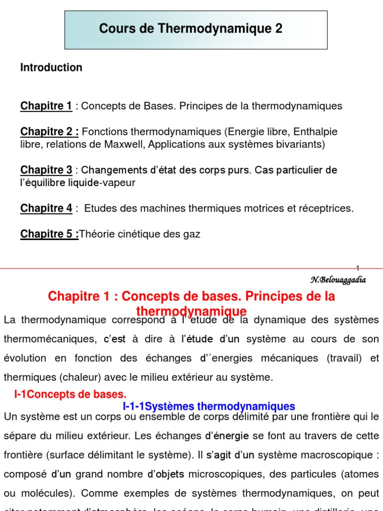 Module 16: Thermodynamique 2 (Cours) | PDF | Transfert thermique ...