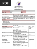 Name of Teacher Section Leaning Area Time Grade Level Date: I. Objectives