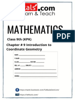 Mathematics: Class 9th (KPK) Chapter # 9 Introduction To Coordinate Geometry