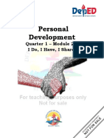 Personal Development: Quarter 1 - Module 2: I Do, I Have, I Share!