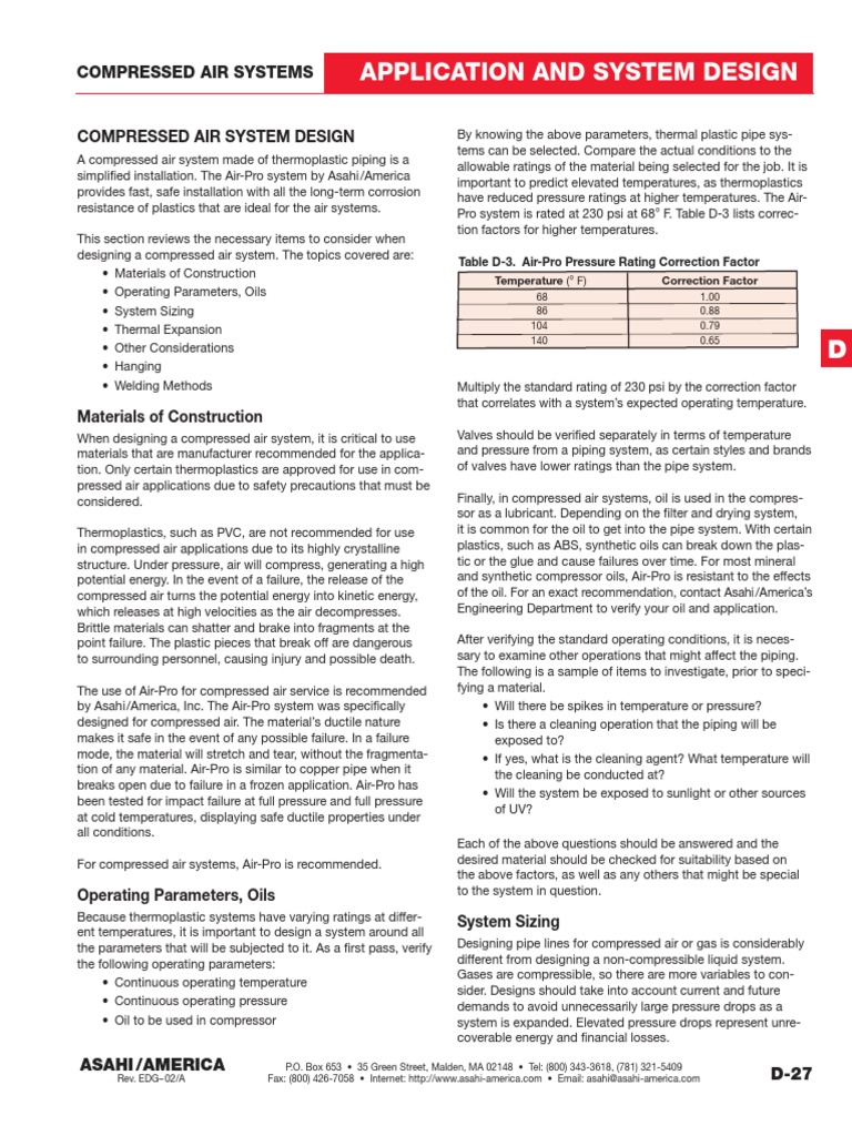Compressed Air System Design Guide | PDF | Pipe (Fluid Conveyance ...