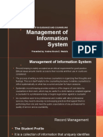 Management of Information System: Internship in Guidance and Counseling