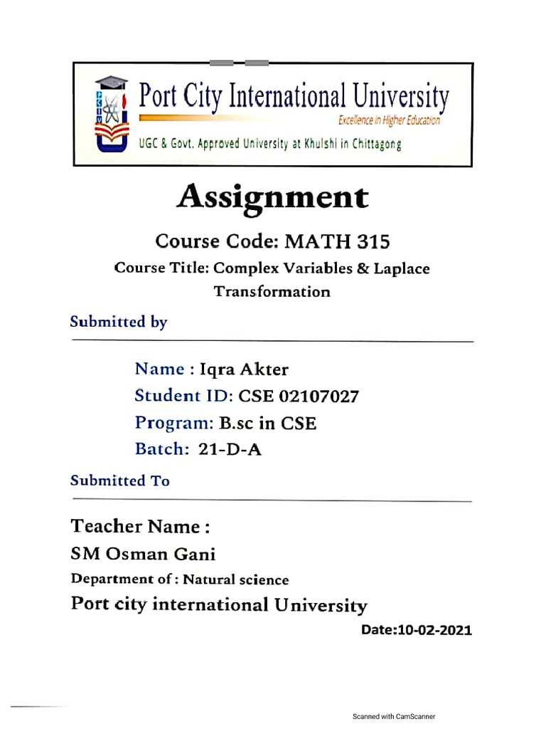 MATH 315 Assignment | PDF