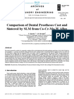 Comparison of Dental Prostheses Cast and Sintered by SLM From Co-Cr-Mo-W Alloy