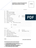 Proforma Police Charactor Certificate