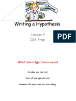 Writing A Hypothesis: Lesson 2 ISA Prep