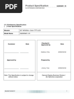 Product Specification: (V) Preliminary Specification Final Specification