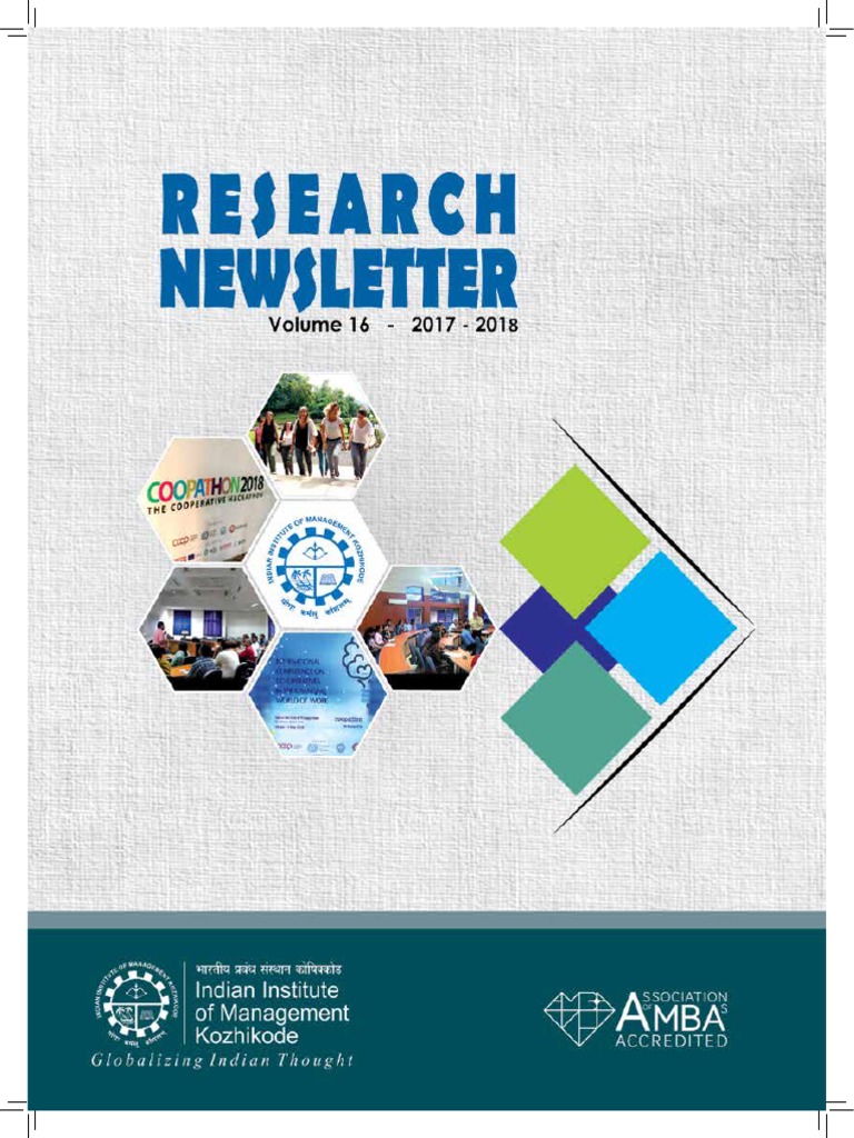 Volume 16 / 2017-2018 / Research Newsletter / IIM Kozhikode | PDF ...