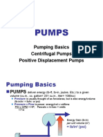 Pumps: Pumping Basics Centrifugal Pumps Positive Displacement Pumps