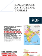 Political Divisions of India-States and Capitals