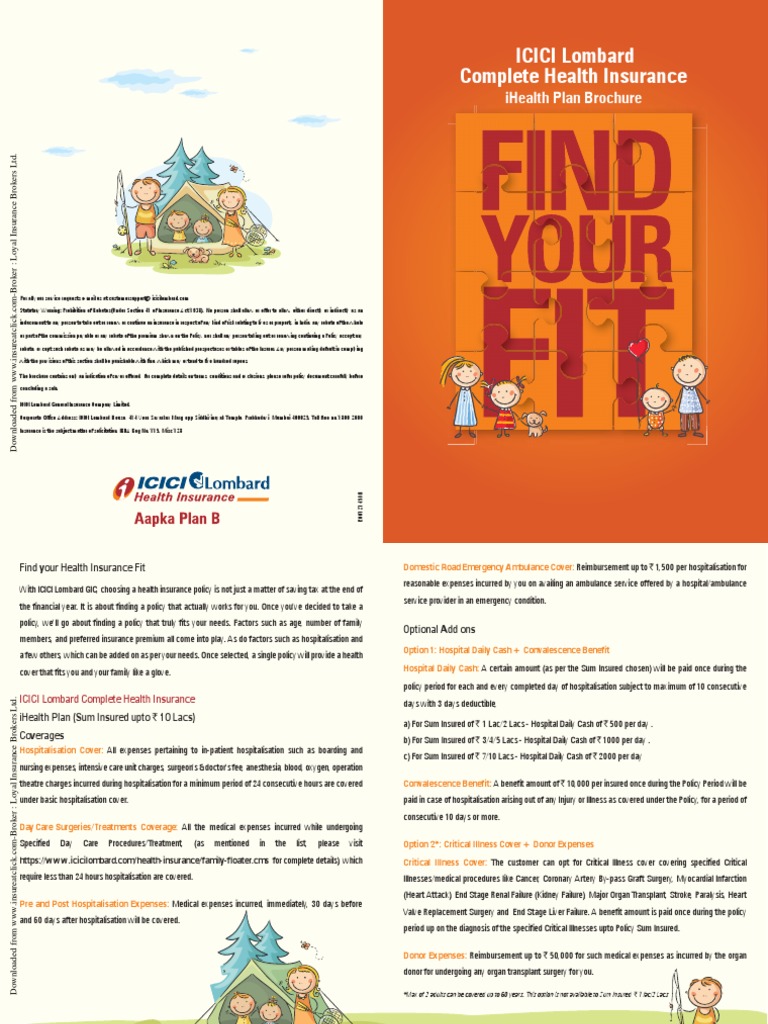 ICICI Lombard Complete Health Insurance Brochure | PDF | Deductible ...