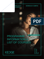 KEDGE Bordeaux - Master in Management - Programme Information