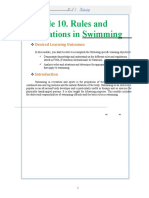 Module 10. Rules and Regulations in Swimming: Desired Learning Outcomes