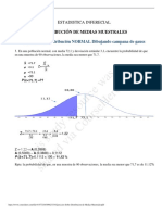 Ejercicios Sobre Distribucion de Medias Muestrales PDF