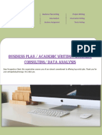 Business Plan / Academic Writing / Business Consulting/ Data Analysis