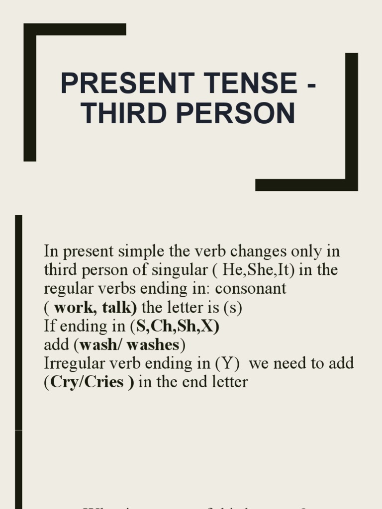 Third Person Singular in Present Tense | PDF