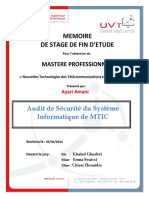 Memoire de Stage de Fin d Etude. Audit de Sécurité Du Système Informatique de Mtic