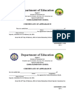 Department of Education: Caima Elementary School Certificate of Appearance