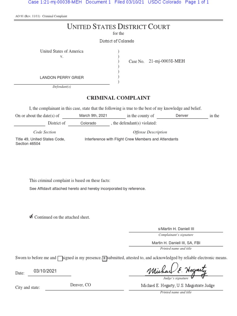 Landon Perry Grier Statement of Facts PDF